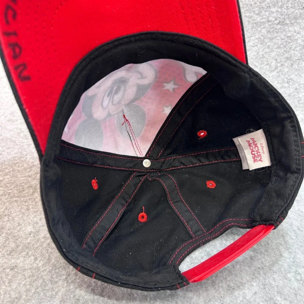 Mickey Mouse Graphic Kids Black Disney Baseball Hat Snapback Red Contrast OSFM